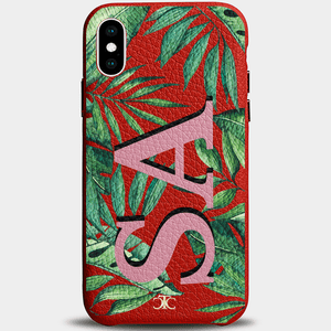 Personalized Leather iPhone Case - Palm Design (7655677821140)